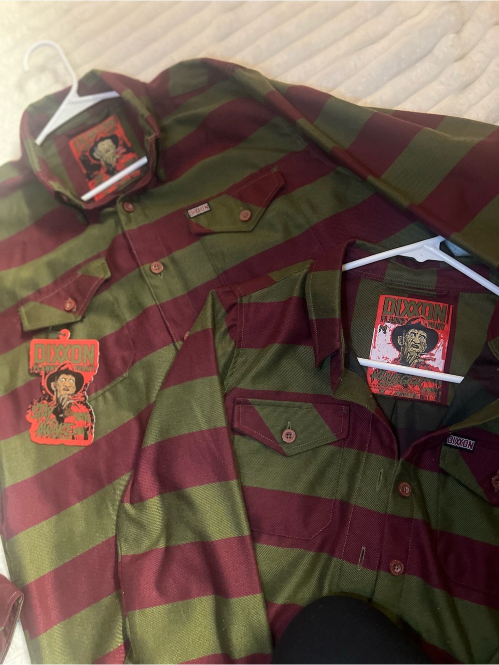 DIXXON  “The Freddy”Olive Green and Burgundy Striped Casual Button-Down Shirt